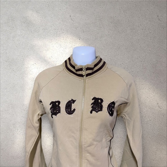 BCBG Tan & Brown Two Way Zip Jacket - Picture 3 of 9